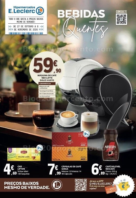 Antevisão Folheto E-LECLERC Especial Bebidas Quentes Promoções de 27 outubro a 8 novembro